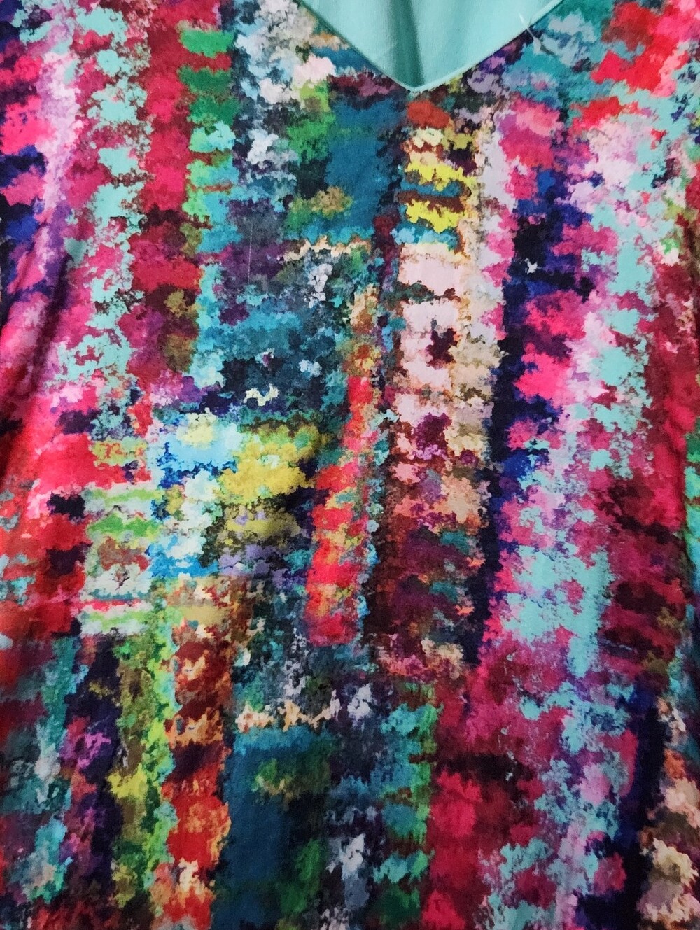 NEW! Nicole Miller New York Satin Watercolor Multicolor Maxi Dress Size Small - Picture 11 of 13
